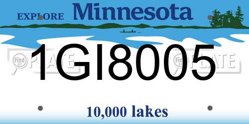 1GI8005 Minnesota License Plate