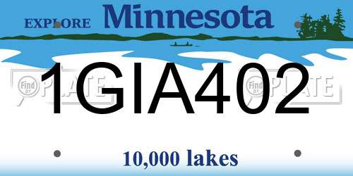 1GIA402 Minnesota License Plate
