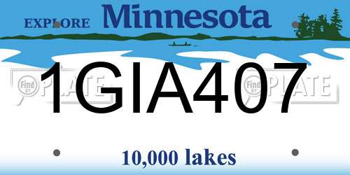 1GIA407 Minnesota License Plate