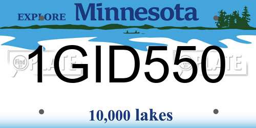 1GID550 Minnesota License Plate