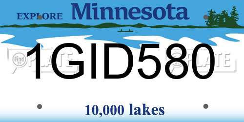1GID580 Minnesota License Plate