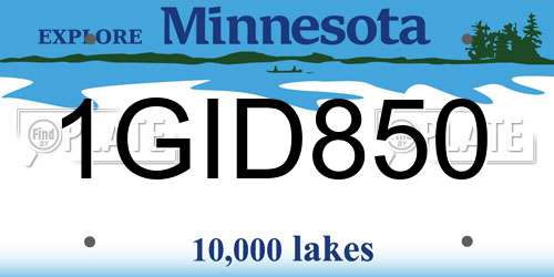 1GID850 Minnesota License Plate