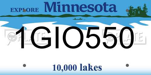 1GIO550 Minnesota License Plate
