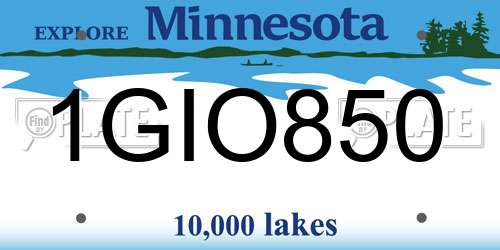 1GIO850 Minnesota License Plate