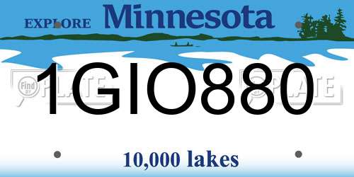 1GIO880 Minnesota License Plate