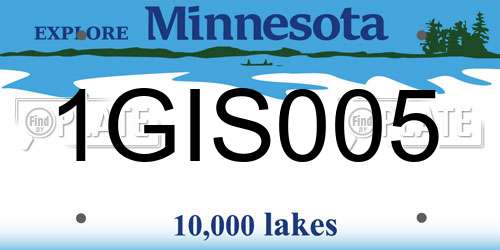 1GIS005 Minnesota License Plate
