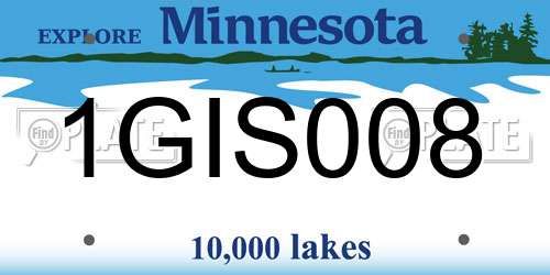 1GIS008 Minnesota License Plate