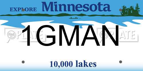 1GMAN Minnesota License Plate