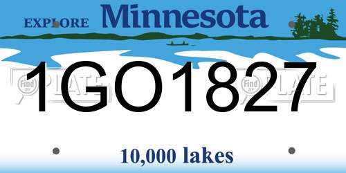 1GO1827 Minnesota License Plate
