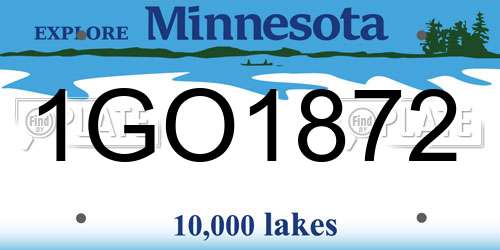 1GO1872 Minnesota License Plate