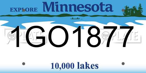 1GO1877 Minnesota License Plate