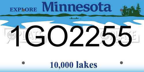 1GO2255 Minnesota License Plate
