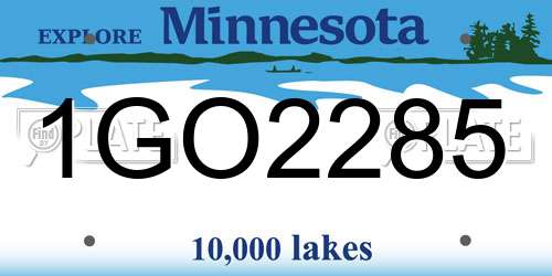 1GO2285 Minnesota License Plate
