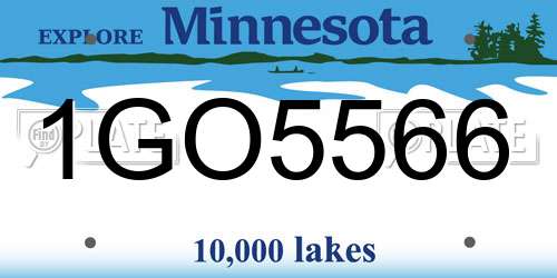 1GO5566 Minnesota License Plate