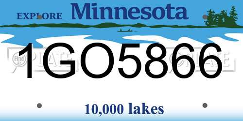 1GO5866 Minnesota License Plate