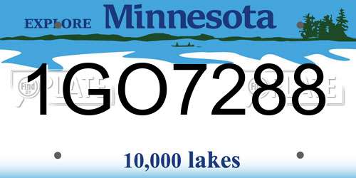 1GO7288 Minnesota License Plate