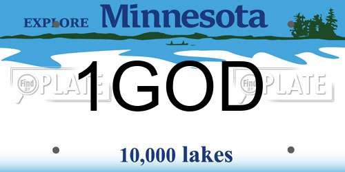 1GOD Minnesota License Plate