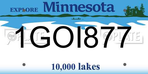 1GOI877 Minnesota License Plate