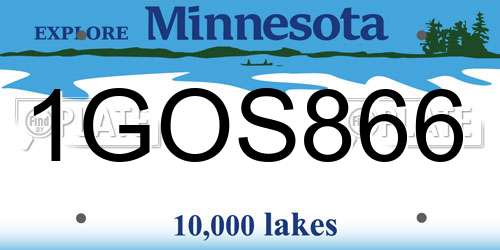 1GOS866 Minnesota License Plate