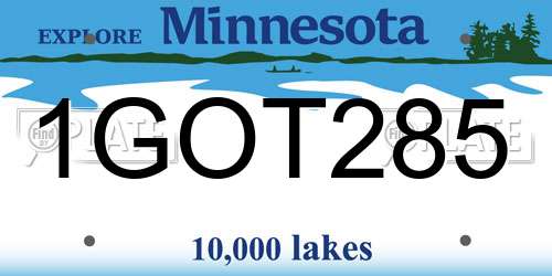 1GOT285 Minnesota License Plate
