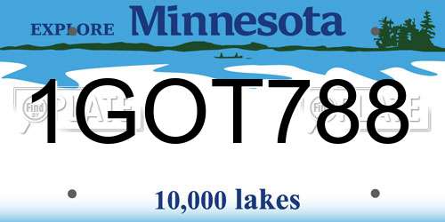 1GOT788 Minnesota License Plate