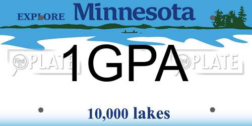 1GPA Minnesota License Plate