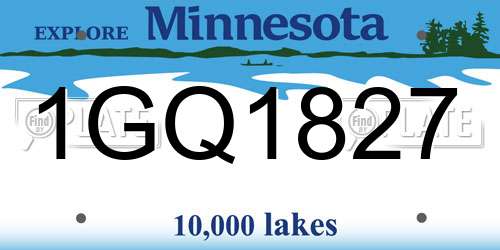 1GQ1827 Minnesota License Plate