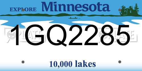 1GQ2285 Minnesota License Plate
