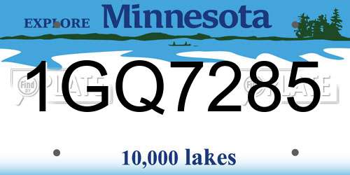1GQ7285 Minnesota License Plate