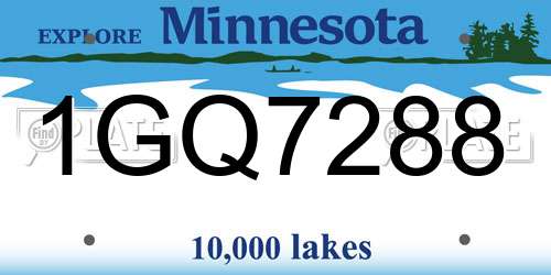 1GQ7288 Minnesota License Plate