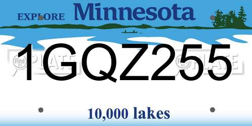 1GQZ255 Minnesota License Plate
