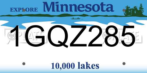 1GQZ285 Minnesota License Plate