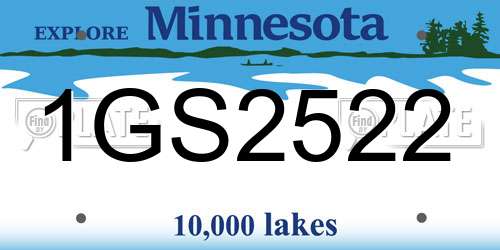 1GS2522 Minnesota License Plate