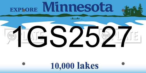 1GS2527 Minnesota License Plate