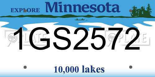 1GS2572 Minnesota License Plate