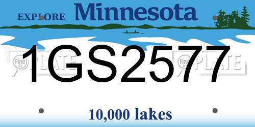 1GS2577 Minnesota License Plate