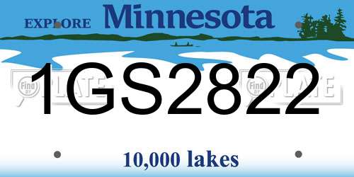 1GS2822 Minnesota License Plate
