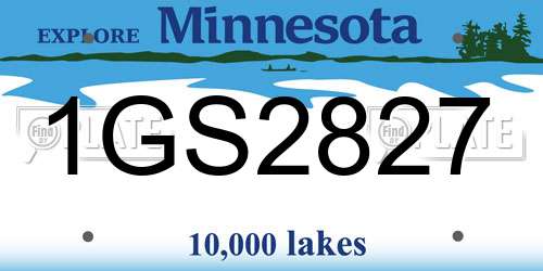 1GS2827 Minnesota License Plate