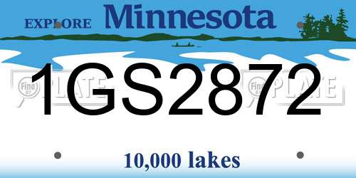 1GS2872 Minnesota License Plate