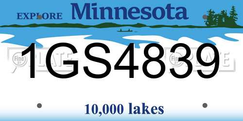 1GS4839 Minnesota License Plate
