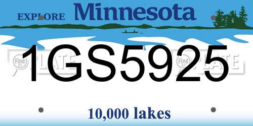 1GS5925 Minnesota License Plate