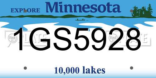 1GS5928 Minnesota License Plate