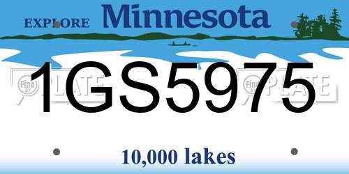1GS5975 Minnesota License Plate