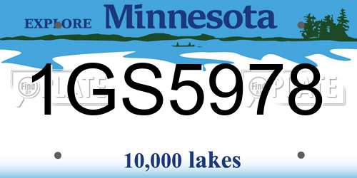 1GS5978 Minnesota License Plate