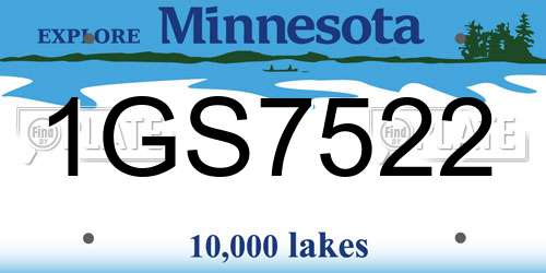 1GS7522 Minnesota License Plate