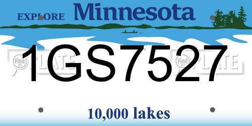 1GS7527 Minnesota License Plate