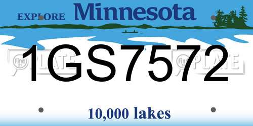 1GS7572 Minnesota License Plate
