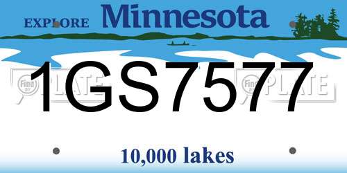 1GS7577 Minnesota License Plate