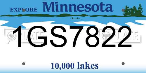 1GS7822 Minnesota License Plate