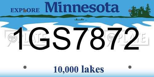 1GS7872 Minnesota License Plate